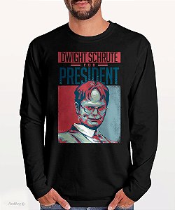 Manga Longa Dwight para Presidente