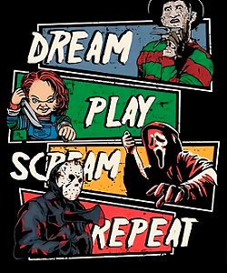 Camiseta Dream Play Scream Repeat