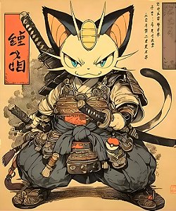 Camiseta Meowth Samurai