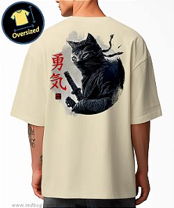Camiseta Oversized Gato Ninja