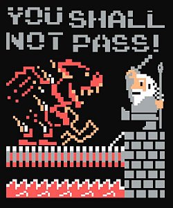 Camiseta Gandalf Vs Balrog 8-bit