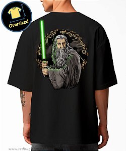 Camiseta Oversized Gandalf Mago Jedi