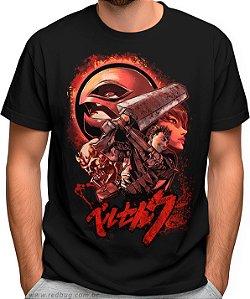 Camiseta Berserk Espadachim Negro