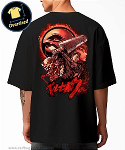 Camiseta Oversized Berserk Espadachim Negro