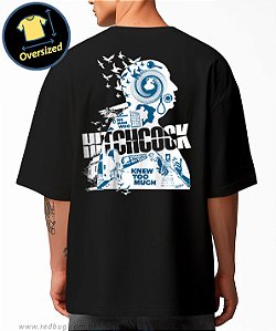 Camiseta Oversized Hitchcock Mestre do Suspense