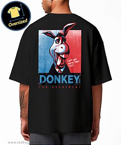 Camiseta Oversized Donkey For President