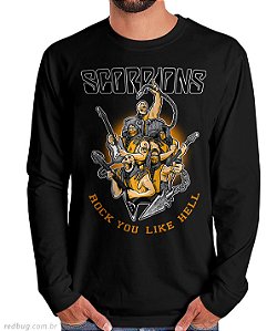 Manga Longa Scorpions Rock Band