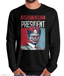 Manga Longa Dwight Schrute Presidente
