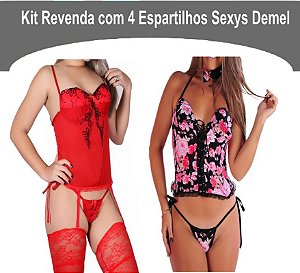 Kit Revenda Com 04 Espartilhos Sexy De Mel