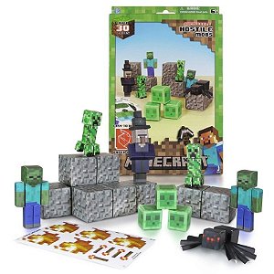 Conjunto Minecraft - Papercraft - Hostile Mobs