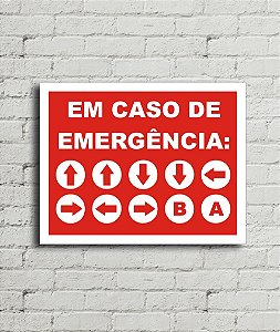 Placa de parede Caso de Emergência