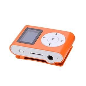 Mini Mp3 Player Entrada p/ Cartão de Memória e Fone de Ouvido Laranja