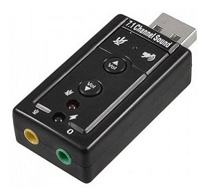 Adaptador de Áudio USB Placa De Som 7.1 Entrada P2 Fone E Microfone