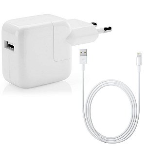 Fonte Carregador 12W iPad, iPad mini, iPad Air, iPad Pro e Cabo de Dados do  Iphone 5, 6, 7, 8 e X - Apple - Inforshopping