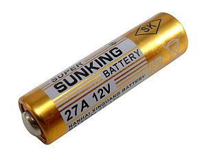 Bateria 27A 12V Sunking Pilha Super Alcalina Cartela com 05 Unidades para Controle de Portão, Alarmes, Campainha etc...