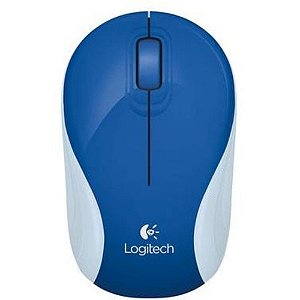 Mini Mouse Sem fio Logitech Wireless M187 Azul Bravio - 910-004176