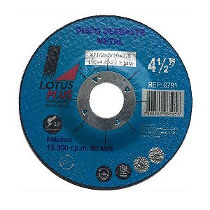 Disco de Desbaste 4 1/2 x 3/16 Furo 22.2mm Lotus