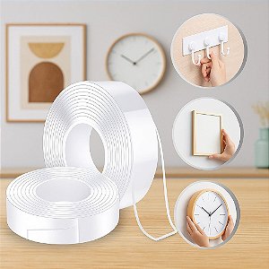 FITA DUPLA FACE TRANSPARENTE IMP 10 METROS