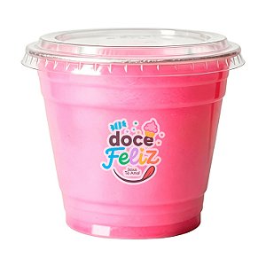 Copo algodão doce tampa reta unicolor