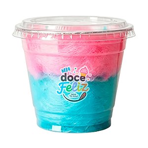 Copo algodão doce tampa reta bicolor