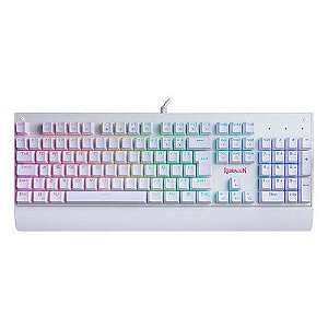 Teclado Gamer Kala Branco K557W  RGB Switch Azul - Redragon