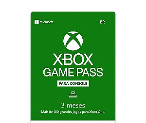 Cartão Gift Card Xbox Game Pass 3 Meses $89,99