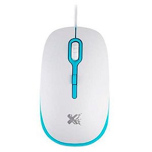 Mouse Ótico Soft Branco e Azul 1200 DPI - MaxPrint