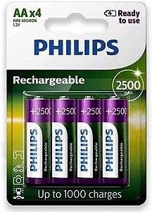 Pilha Philips AA C/4 Pilhas