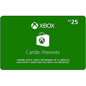 Cartão Gift Card Xbox $25 Reais - Código Digital