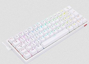 Teclado Gamer Fizz  Redragon Branco PRO Brown RGB