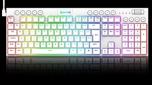 TECLADO MEC RGB REDRAGON HORUS BRANCO SWI Marron