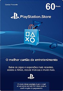 Cartão PSN Brasil R$60 (Cartão Presente)