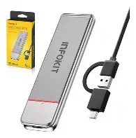 Case Aluminio Para Ssd M.2 Nvme Conector Duplo Tipo C/usba