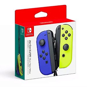 Controle Joy Con Nintendo Switch Par Azul e Amarelo - Nintendo