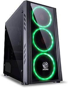 Gabinete Gamer Saturn Midtower - (3XFAN VERDE)