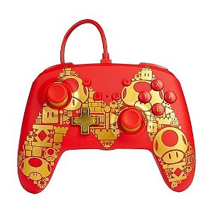 Controle Switch Super Mario Vermelho Com Dourado - Switch