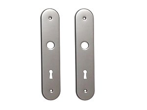 Espelhos Para Fechadura Acabamento Inox Stam Ref 814 Entrada de Chave Interna Porta Madeira Casa