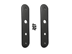 Par De Espelhos Para Acabamento de Fechadura Stam Ref 824 Preto Fosco Entrada Banheiro Porta Madeira