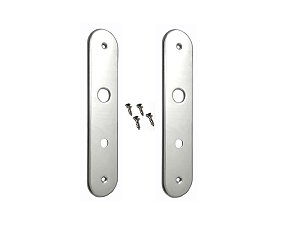 Par De Espelhos Para Acabamento de Fechadura Stam Ref 824 Inox Entrada Banheiro Porta Madeira