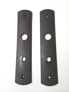 Par De Acabamentos Espelhos Plástico Preto Para Fechadura Porta Entrada Casa Banheiro Soprano