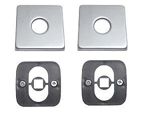 Par De Acabamentos Em Rosetas de Inox de Maçanetas Em Fechaduras de Porta de Madeira Casa e Residência Stam 803 RQIm