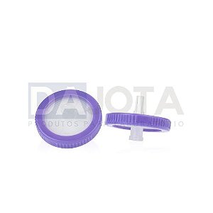 Filtro para Seringa 33mm x 0.22micras , PVDF Hidrofilico, Emb 100 Pcs, cor ROXO Marca Dajota