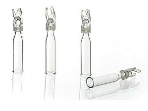 Insert De Vidro Com Mola Plastica De 250 Mcl Para Vial De 2 Ml Cx De 100 Unidades