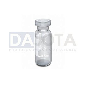 Kit Vial Clear Crimp , 10Ml C/ Tampa Crimp Magnetico 20 Mm C/ Septo Silicone/Ptfe, Para Headspace Mod 214523
