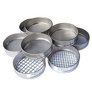 Peneira (Tamis) Granulométrica Em Aço Inox 8X2 Polegadas, 60 Mesh, Astm 60.