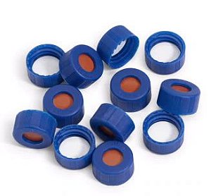 Tampa Para Vial, Screw, Blue, Ptfe/Red Silicone Septa, 100/Pk. Cap Size: 12 Mm Agilent 5182-0717