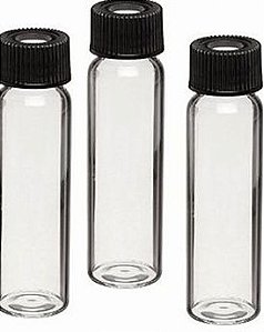 Frasco De Vidro Para Armazenamento De Amostra Borosilicato De 4 Ml Transparente Com Tampa De Rosca, E Septo -  Cx Com 100 Pcs