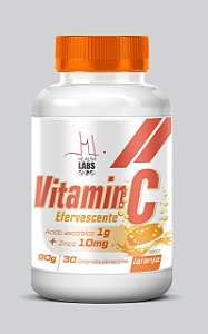Vitamina C Efervescente + ZINCO 10MG - 30 Comprimidos - Health Labs