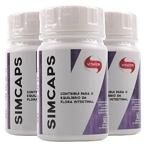 kit 3x simcaps 30 cápsulas mix probióticos - vitafor