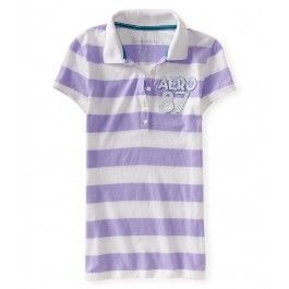 striped graphic jersey polo